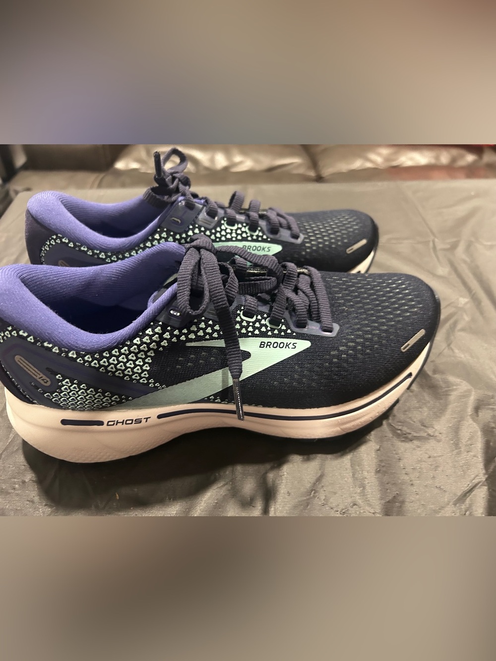 Brooks Ghost Women's Running Shoes - Navy with Mint Trim